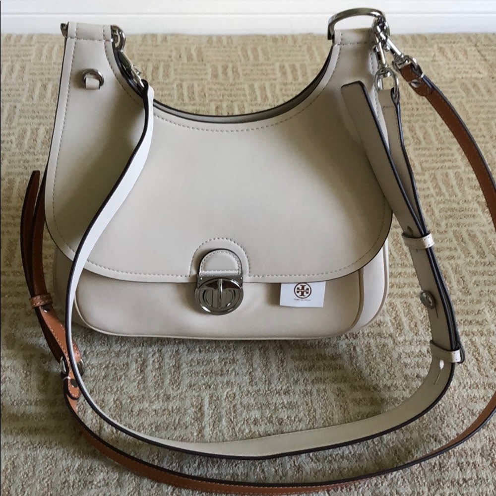 Tory Burch  Large James saddlebag Cream